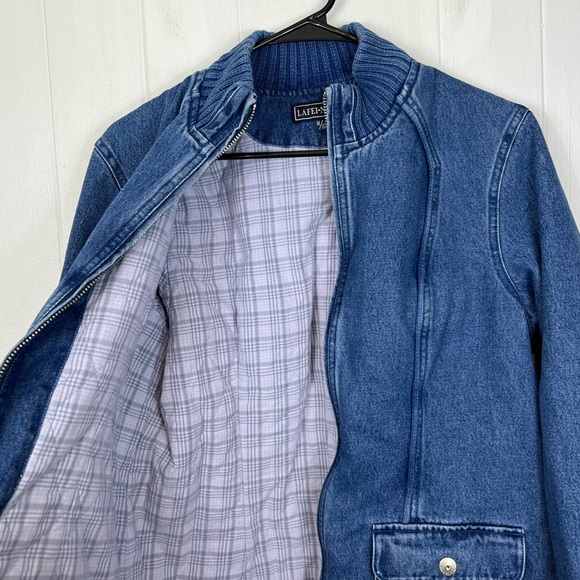 Vintage Denim Zip Up Moto Jacket Sz M - Picture 9 of 12